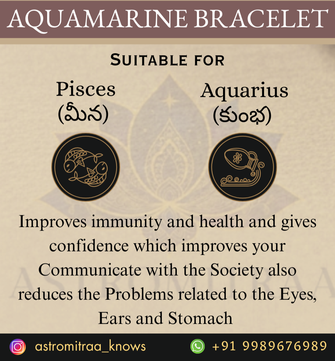 Natural Aquamarine Bracelet - 8mm (With Certificate)