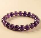 Natural Amethyst Bracelet - 8mm (With Certificate)