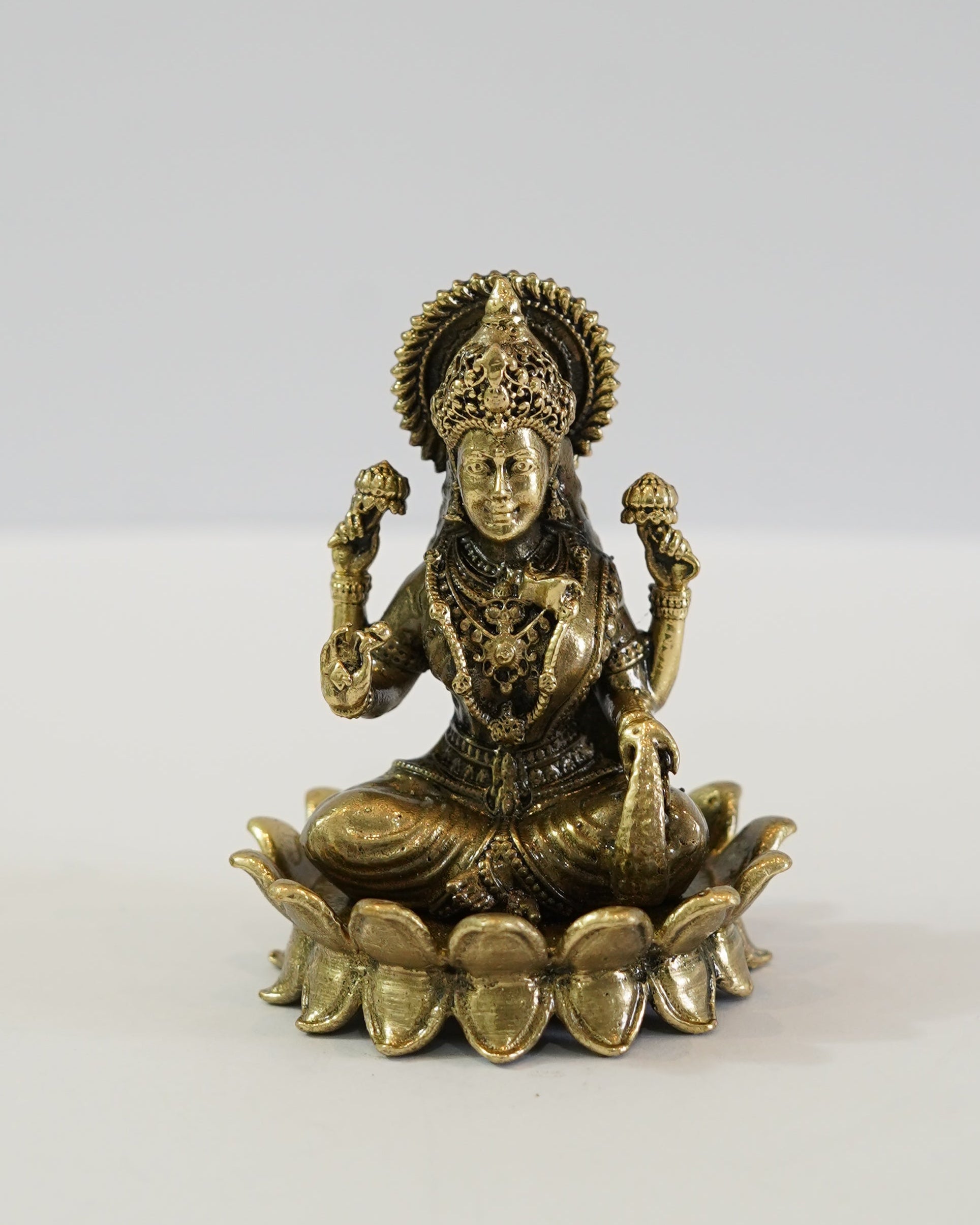 Brass Goddess Lakshmi Devi Statue 2"