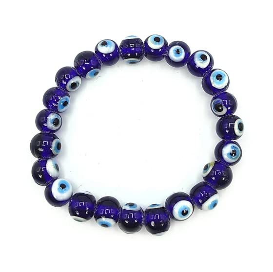 Natural Blue Onyx (Evil Eye) Bracelet - 8mm (With Certificate)