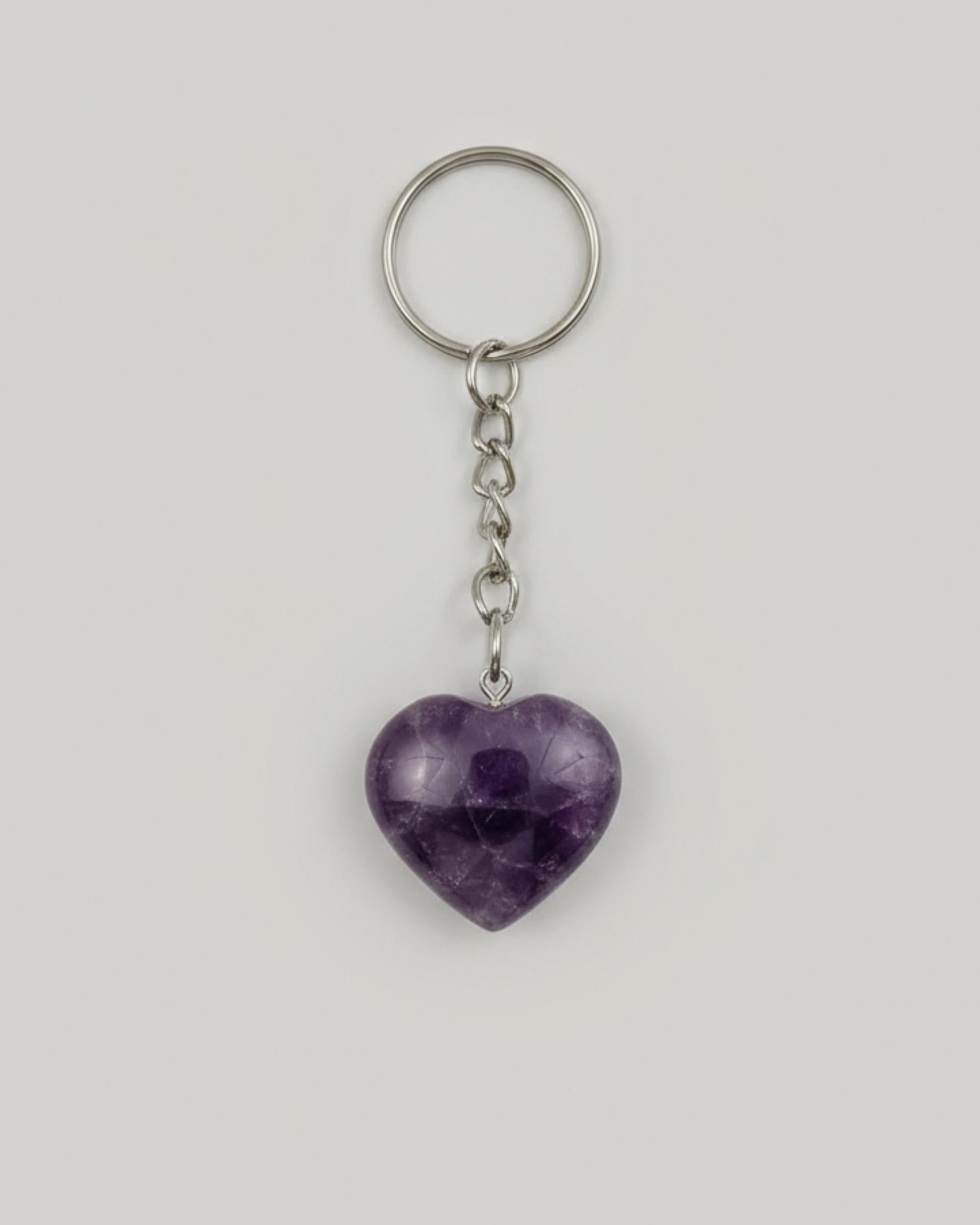 Lepidolite Heart Keychain