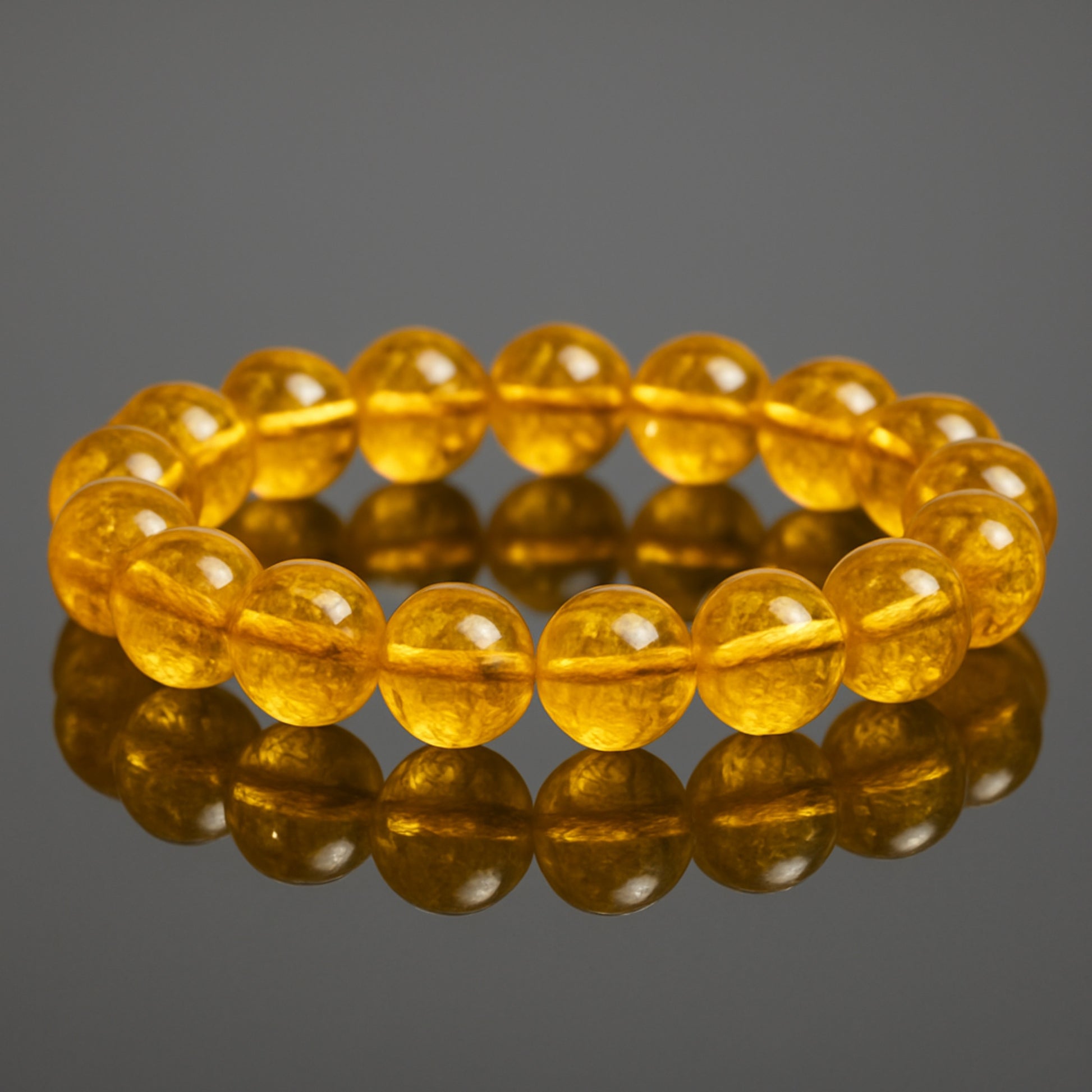 Natural Yellow Citrine Bracelet - 8mm