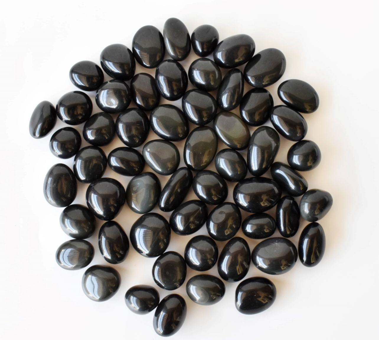 2 Black Obsidian Tumble Stones - Medium