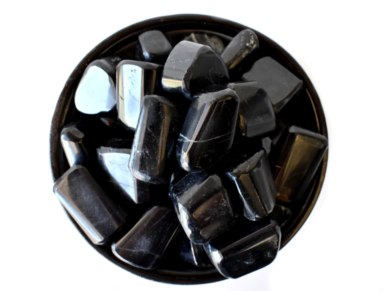2 Black Tourmaline Tumble Stones - Medium