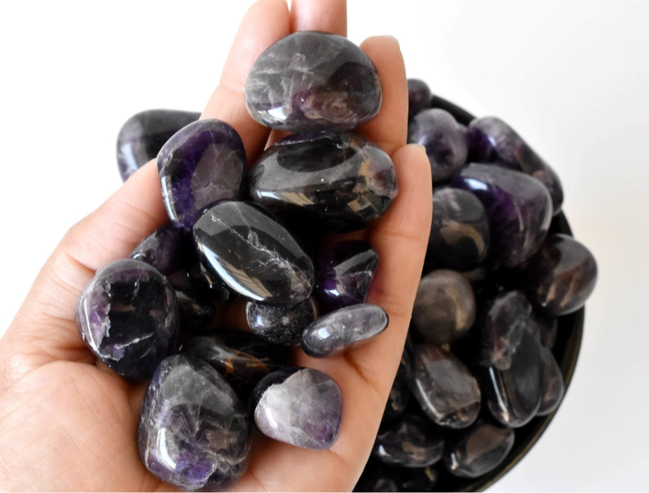 5 Amethyst Tumble Stones - Medium