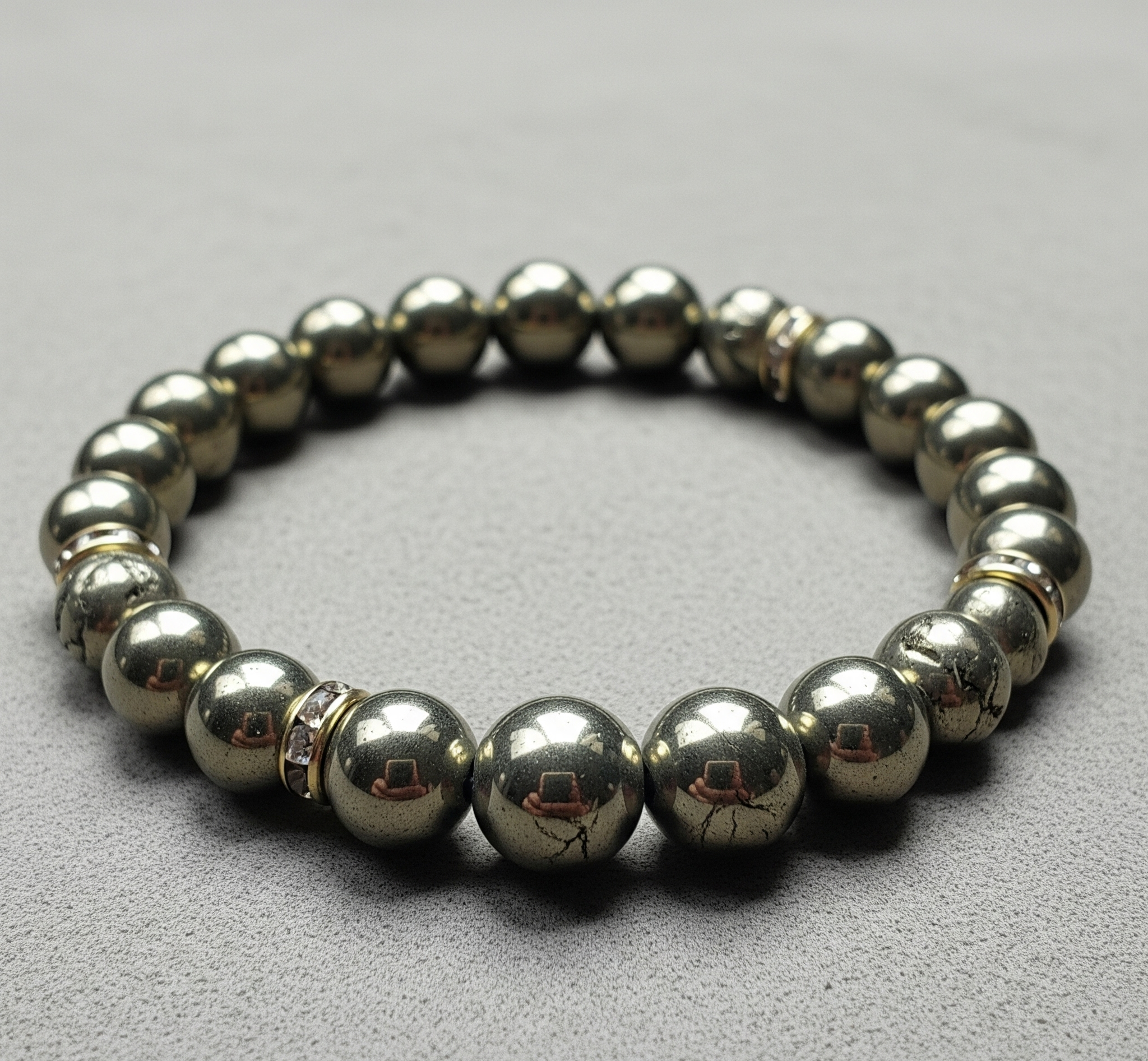 Natural Golden Pyrite Bracelet - 8mm (With Certificate)