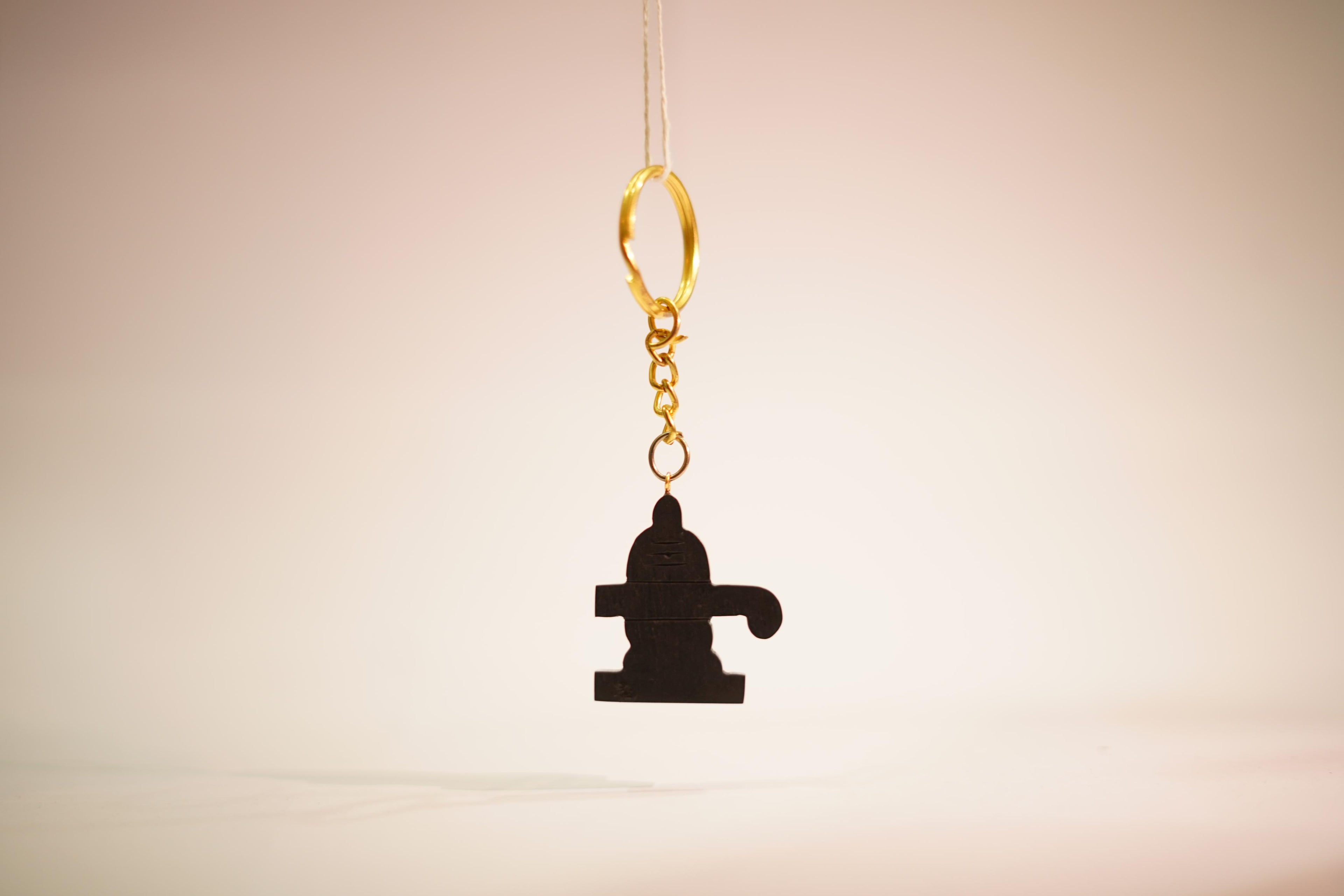 Karungali Wood Key Chain ( Shiva Linga ) 1-inch