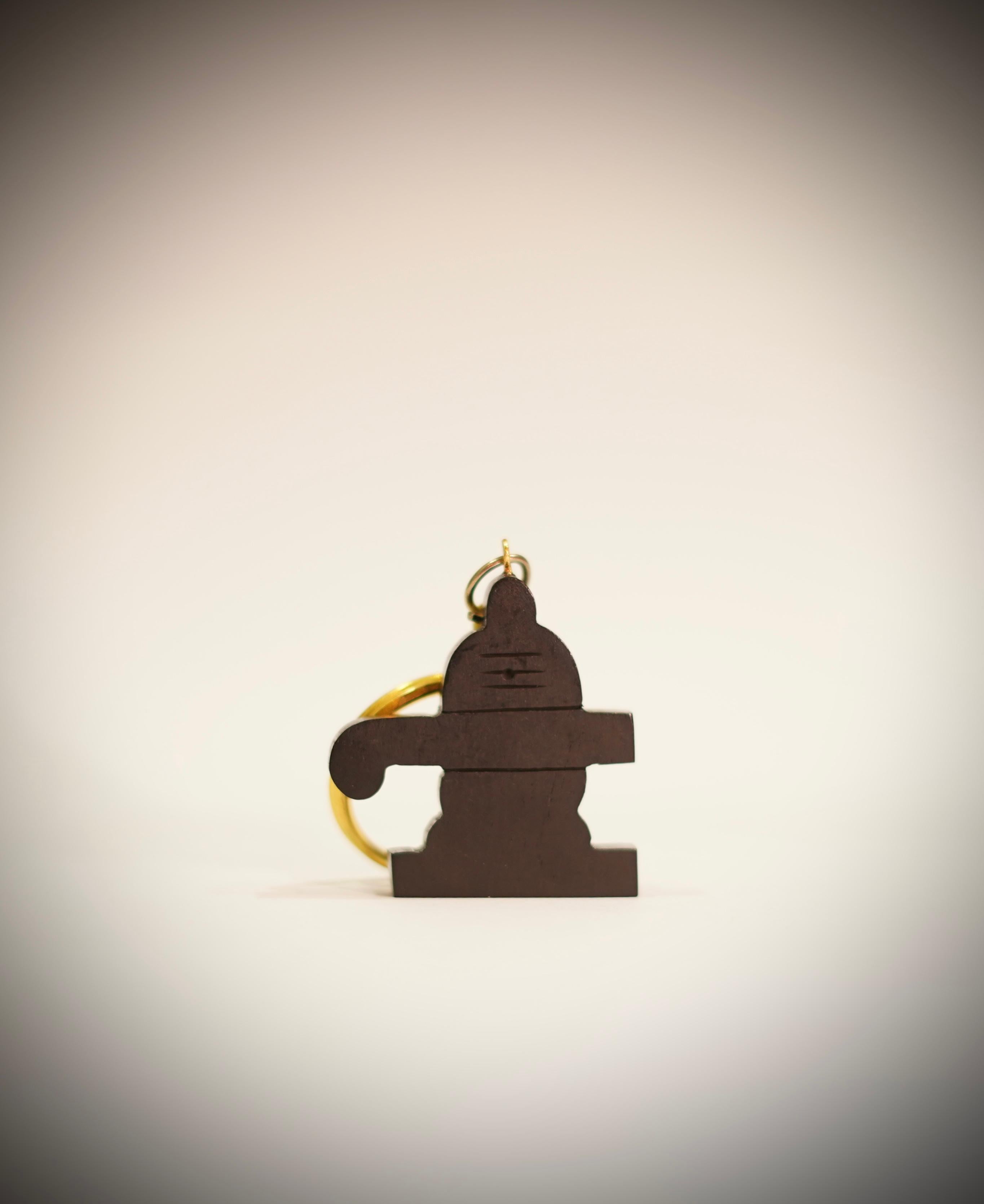 Karungali Wood Key Chain ( Shiva Linga ) 1-inch