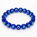 Natural Blue Onyx (Evil Eye) Bracelet - 8mm (With Certificate)