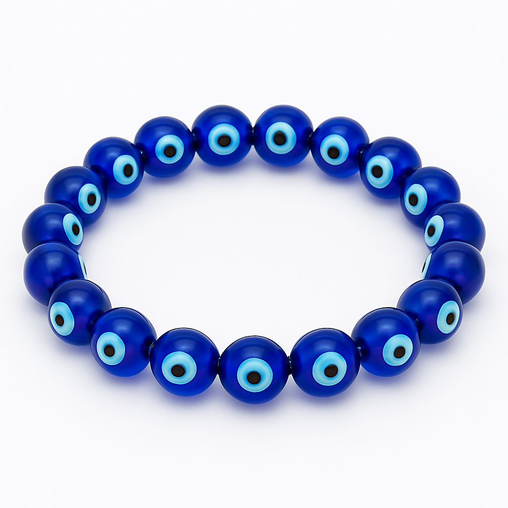 Natural Blue Onyx (Evil Eye) Bracelet - 8mm (With Certificate)