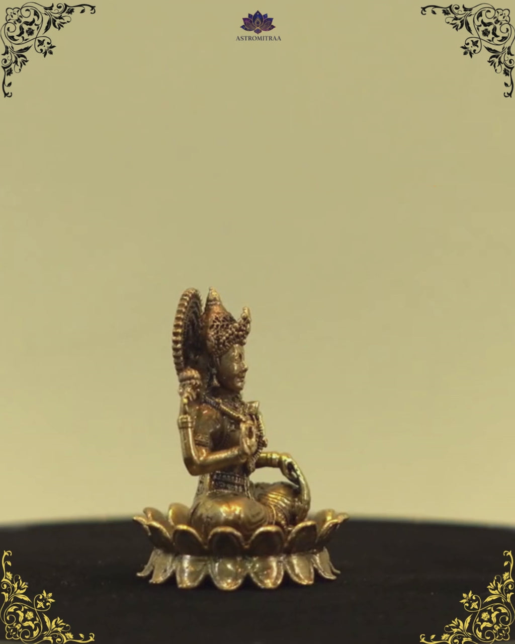 Brass Goddess Lakshmi Devi Statue 2"
