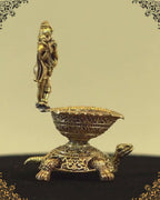 Lord Krishna on Tortoise Deepam