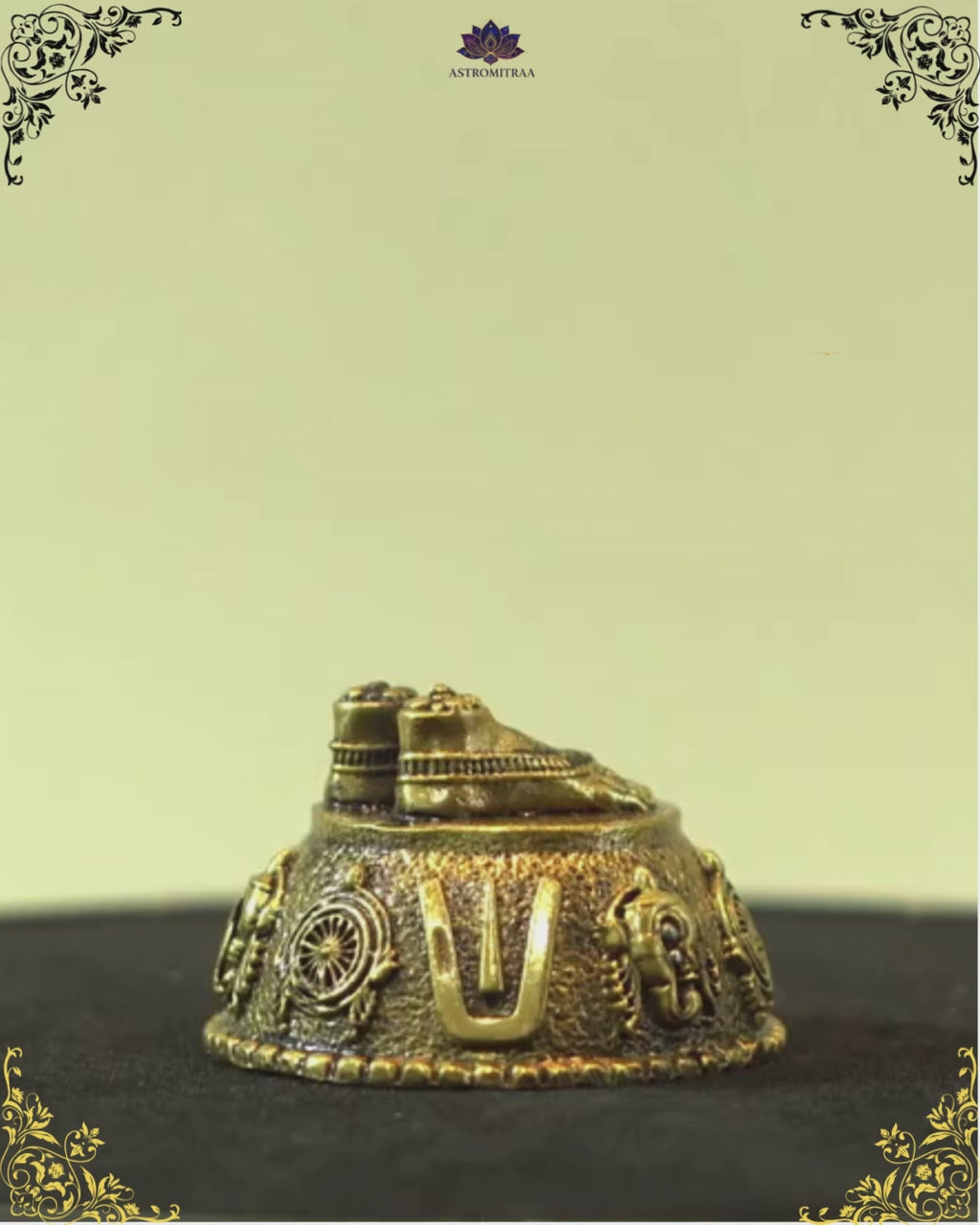Srivari Padhalu Vaishnava Symbols Yellow Brass (1.8 Inches)