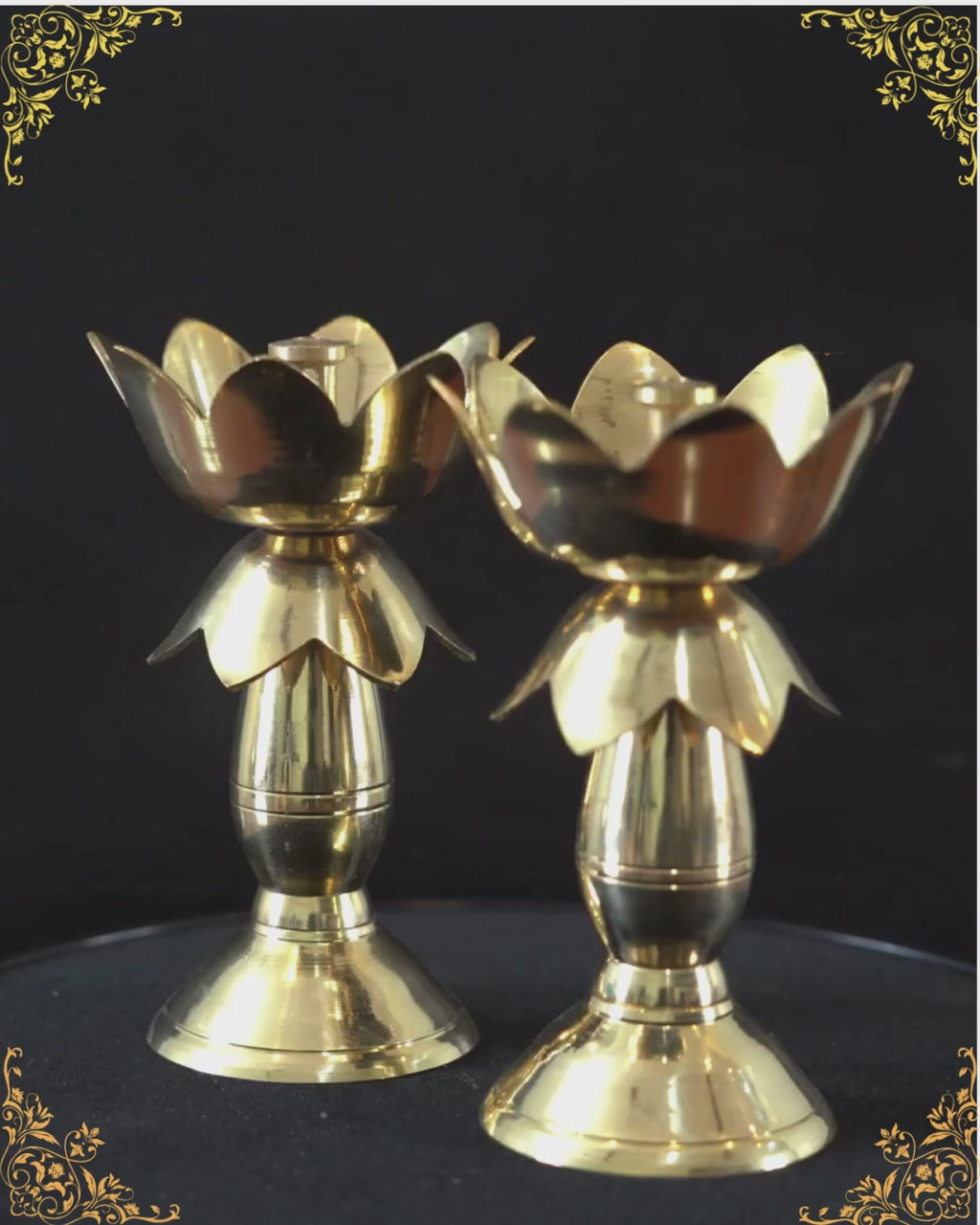 4" Lotus Shaped Deepam (Set of 2)