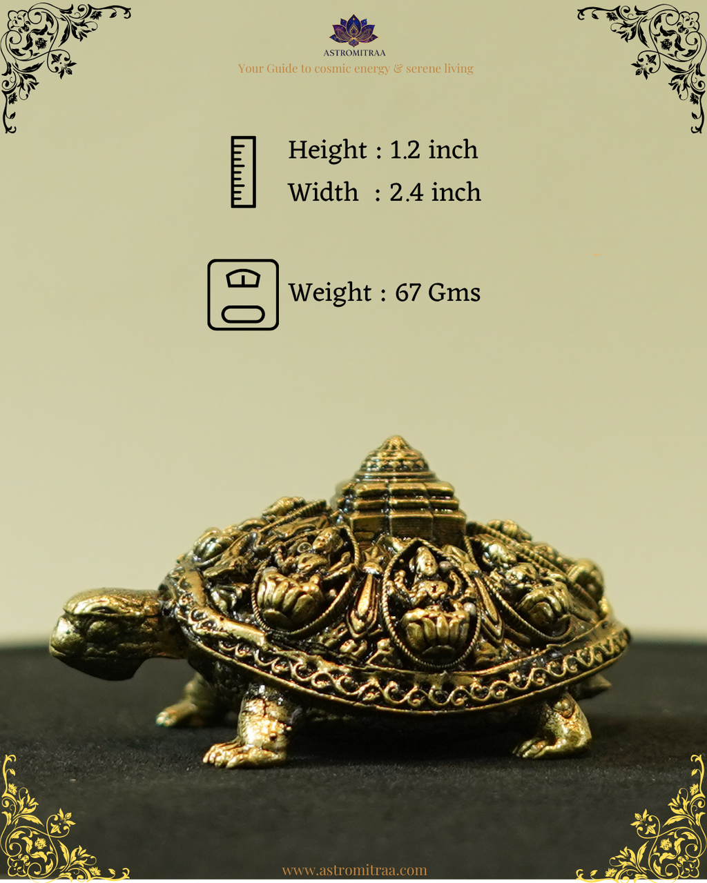 Brass Asta Lakshmi on Tortoise