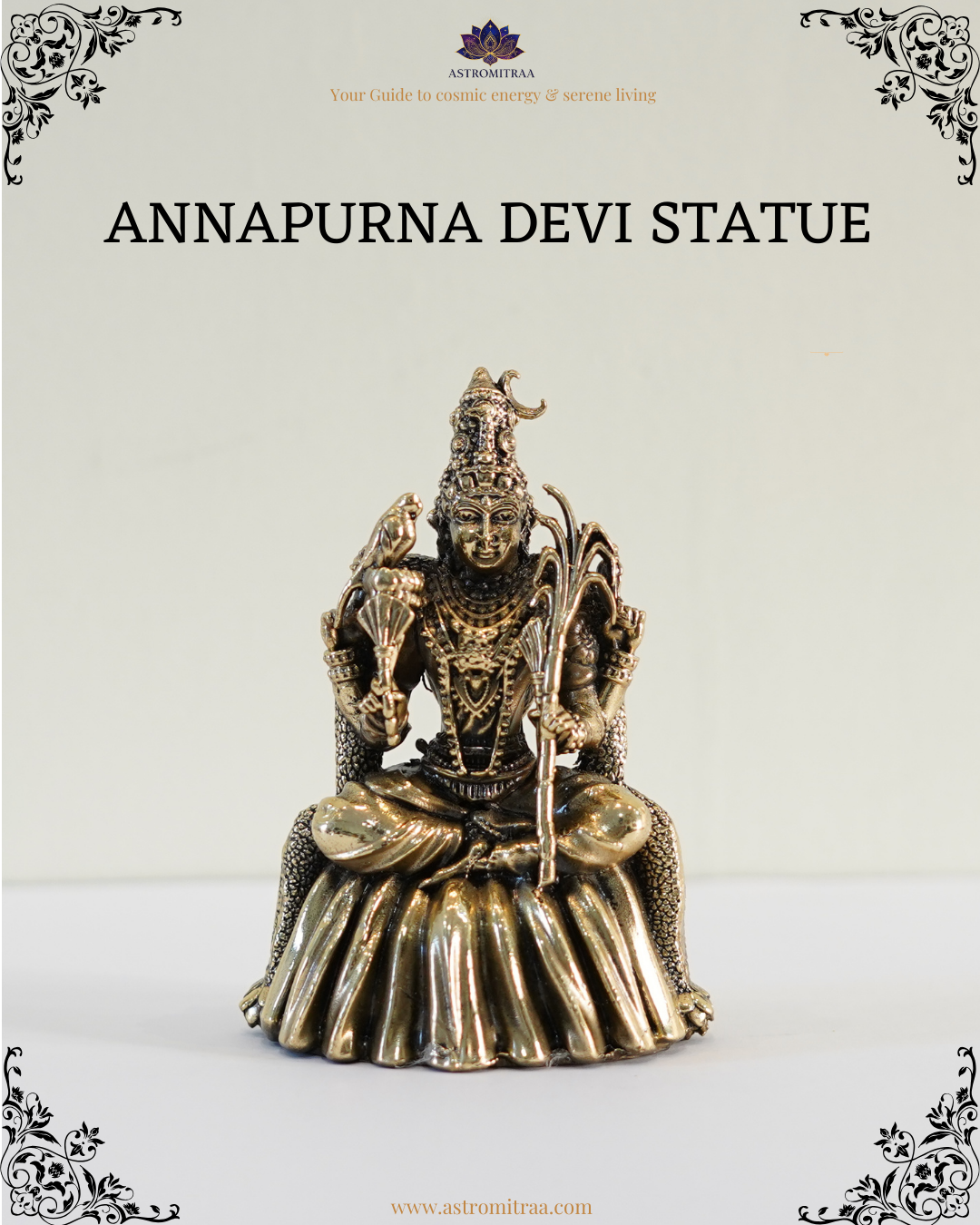 Brass Goddess Annapurna Devi Idol