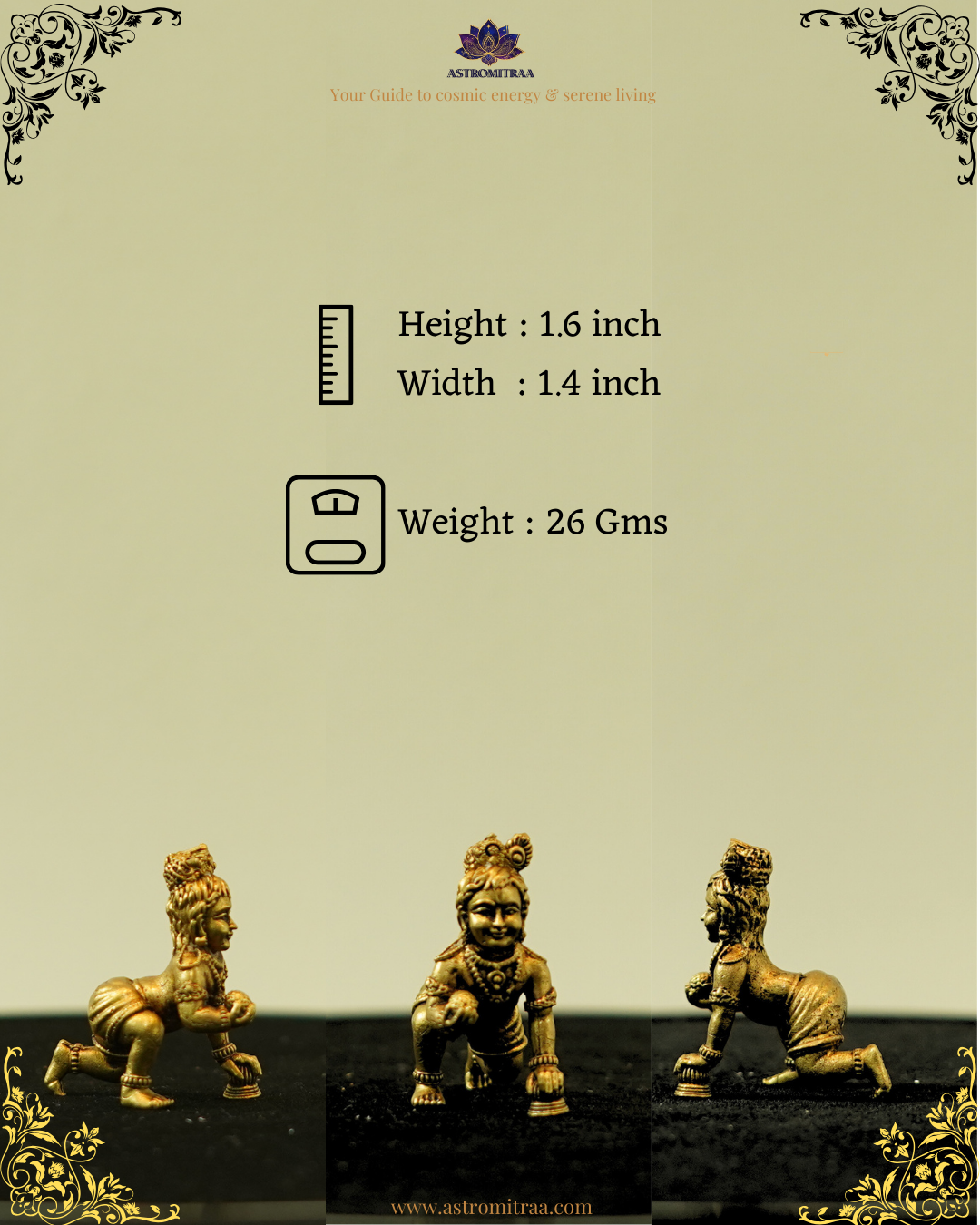 Brass Venna Krishna Idol