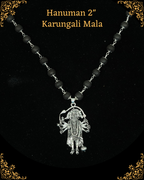 Silver Cap Karungali Mala with Panchamukhi Hamunan Idol