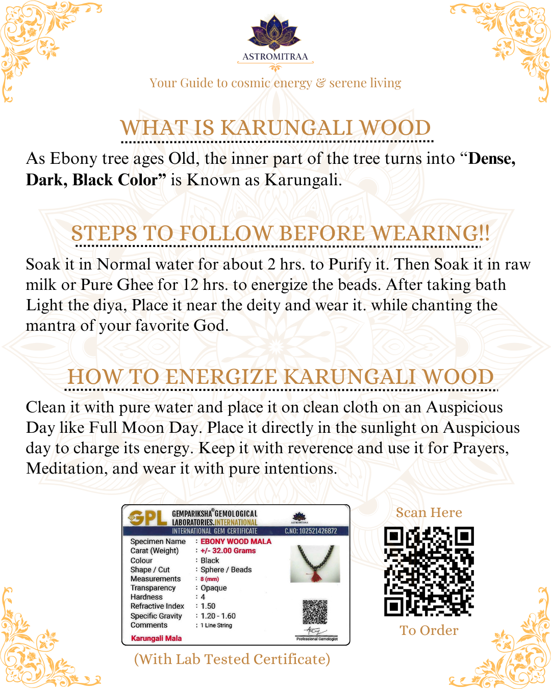 Karungali Mala with Silver Cap