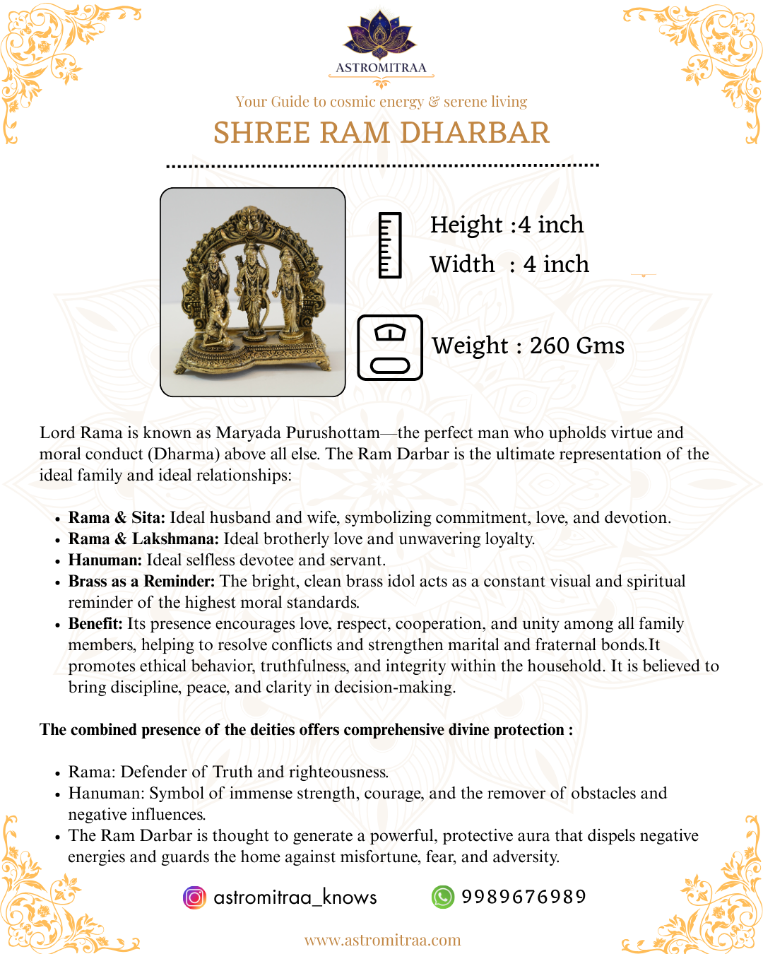 Brass Shri Ram Dharbar Statue