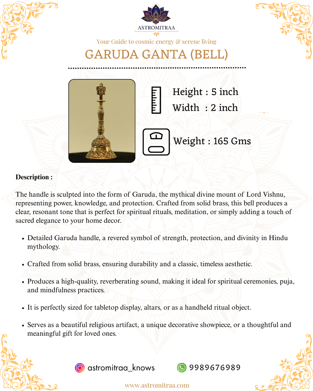 Brass Garuda Ganta (Bell)