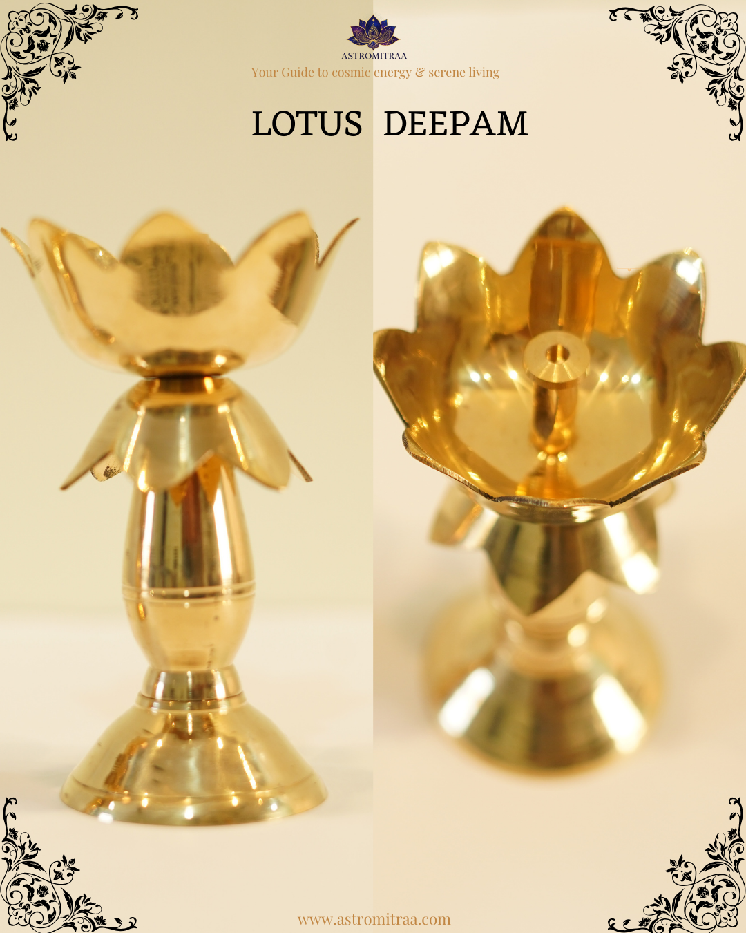 4" Lotus Shaped Deepam (Set of 2)