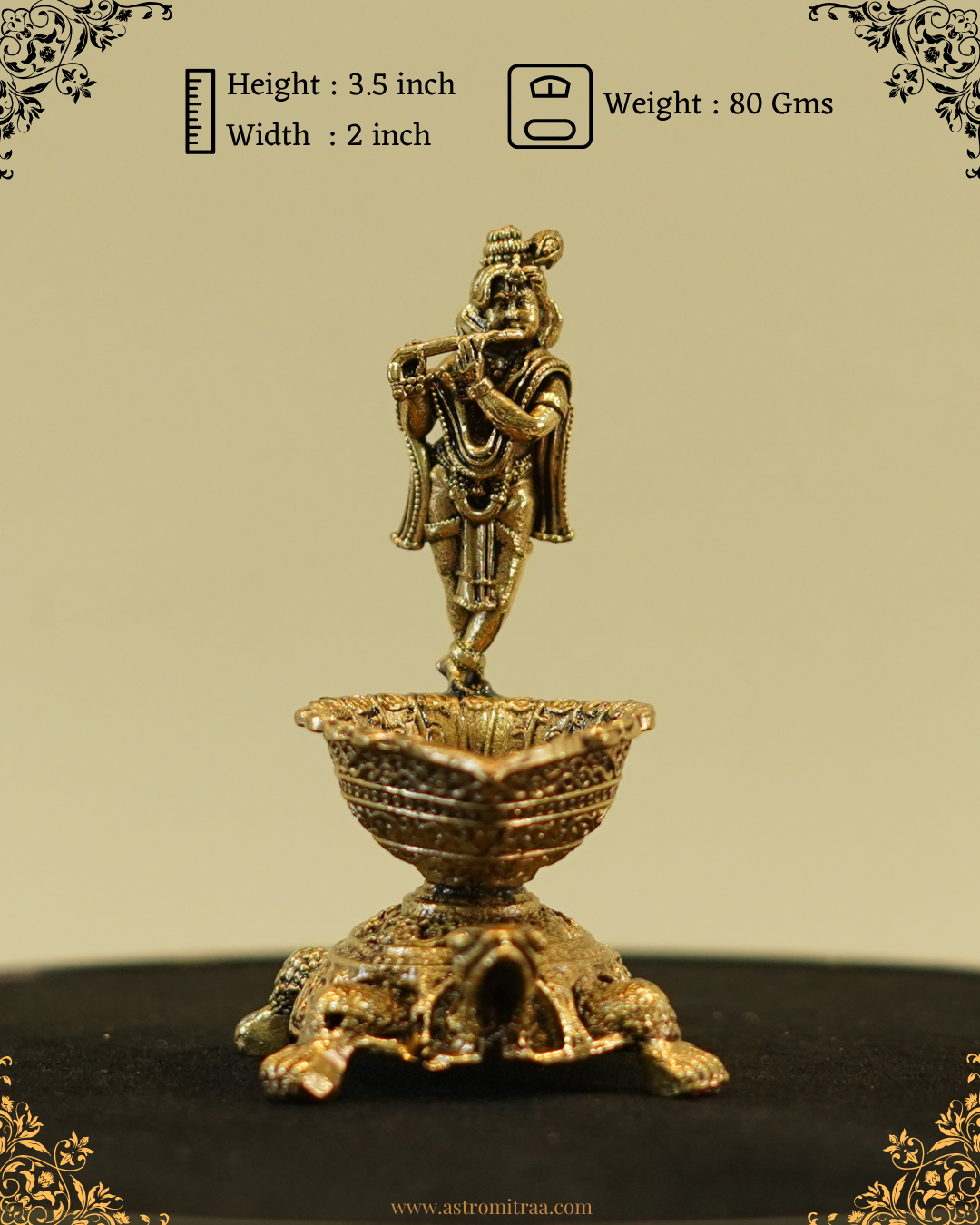 Lord Krishna on Tortoise Deepam