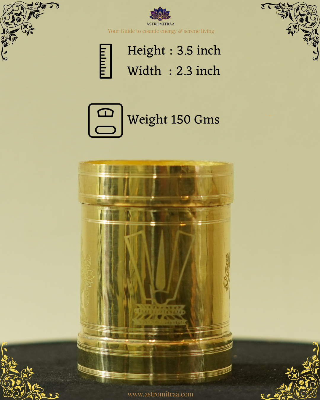 3.5" Brass Kubera Kuncham