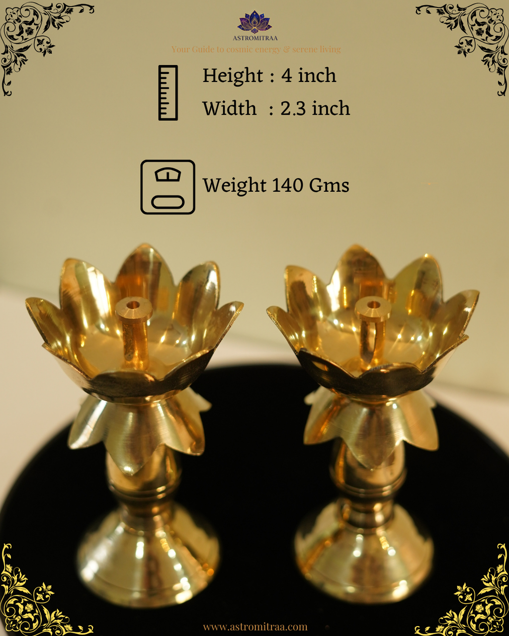 4" Lotus Shaped Deepam (Set of 2)