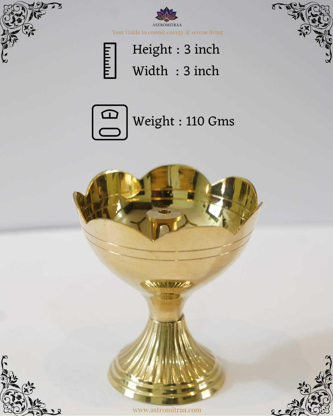 3" Pooja Deepam (Set of 2)