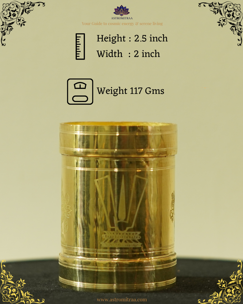 2.5" Brass Kubera Kuncham